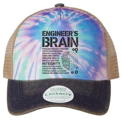 Engineers Brain Funny Process Engineer Men Engineering Gift Legacy Tie Dye Trucker Hat
