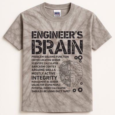 Engineers Brain Funny Process Engineer Men Engineering Gift Kids Tie-Dye T-Shirt