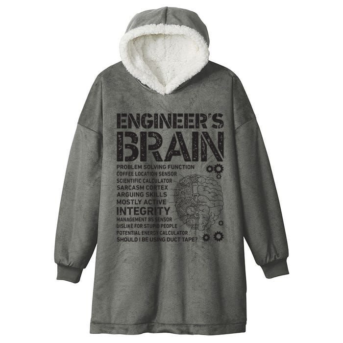 Engineers Brain Funny Process Engineer Men Engineering Gift Hooded Wearable Blanket