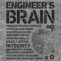 Engineers Brain Funny Process Engineer Men Engineering Gift 7-Panel Snapback Hat