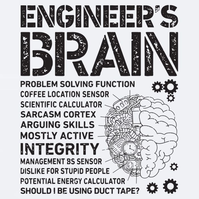 Engineers Brain Funny Process Engineer Men Engineering Gift Sueded Cloud Jersey T-Shirt