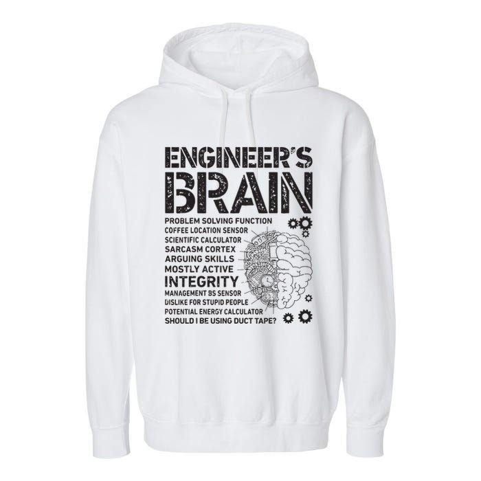 Engineers Brain Funny Process Engineer Men Engineering Gift Garment-Dyed Fleece Hoodie