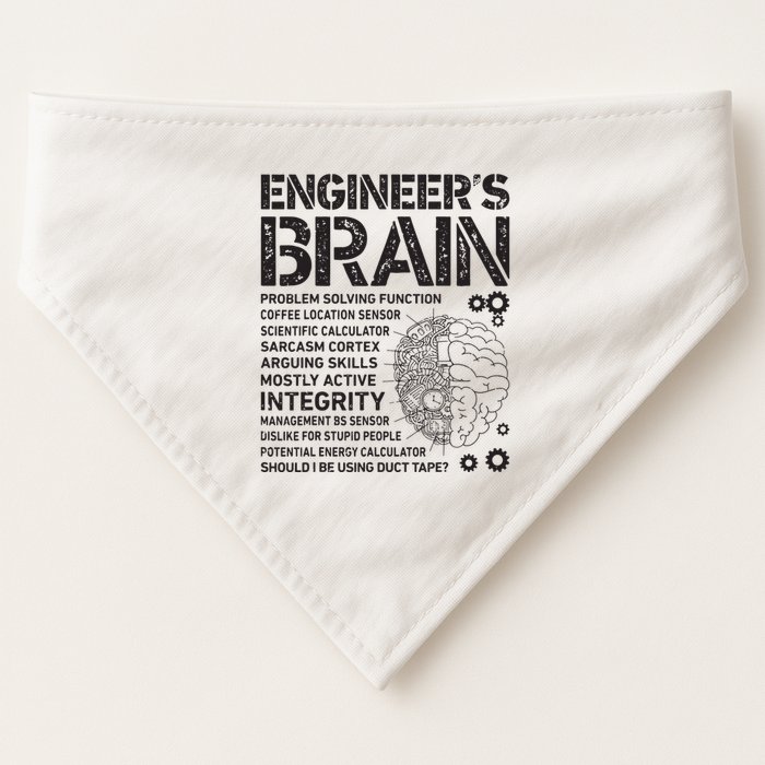 Engineers Brain Funny Process Engineer Men Engineering Gift USA-Made Doggie Bandana