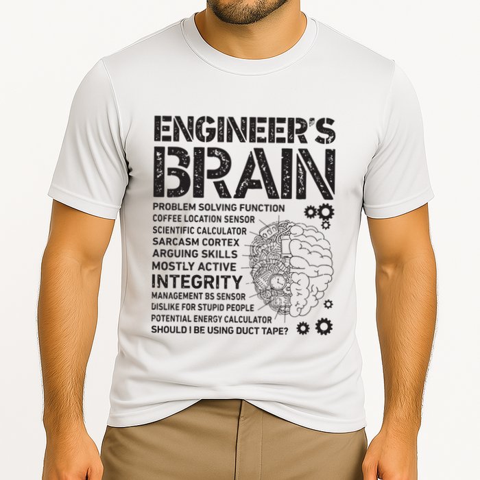 Engineers Brain Funny Process Engineer Men Engineering Gift Performance Shirt