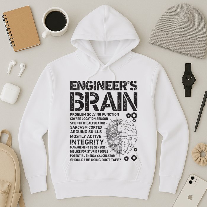 Engineers Brain Funny Process Engineer Men Engineering Gift Hoodie