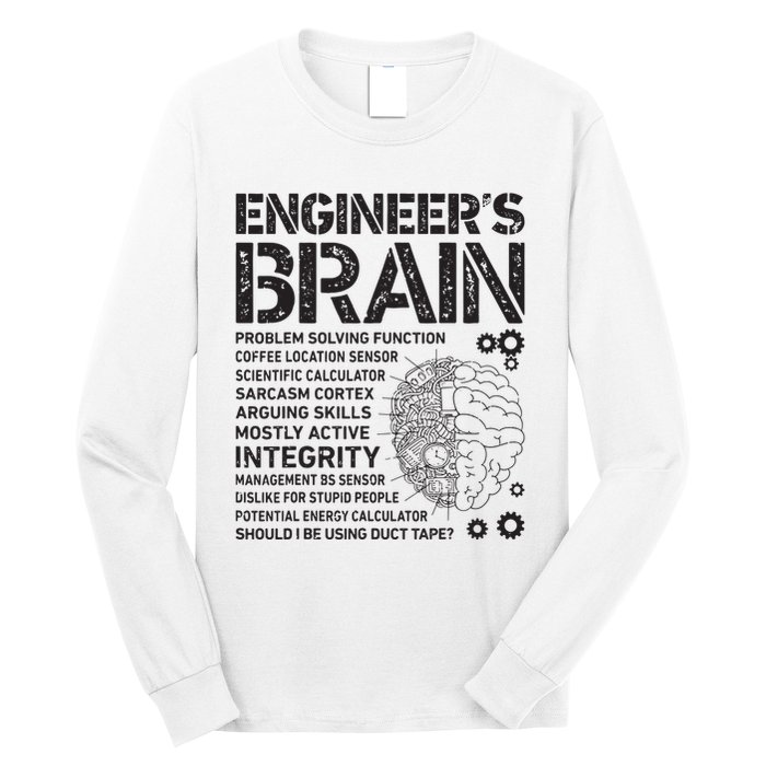 Engineers Brain Funny Process Engineer Men Engineering Gift Long Sleeve Shirt