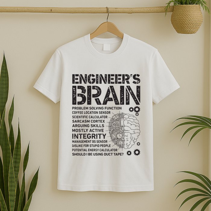 Engineers Brain Funny Process Engineer Men Engineering Gift T-Shirt