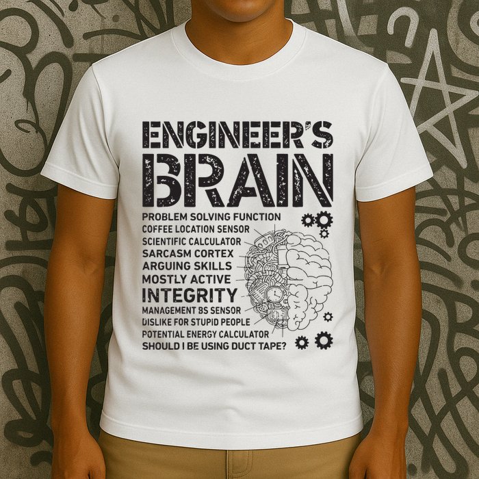 Engineers Brain Funny Process Engineer Men Engineering Gift T-Shirt