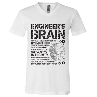 Engineers Brain Funny Process Engineer Men Engineering Gift V-Neck T-Shirt
