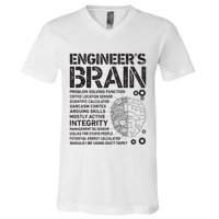 Engineers Brain Funny Process Engineer Men Engineering Gift V-Neck T-Shirt