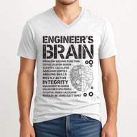 Engineers Brain Funny Process Engineer Men Engineering Gift V-Neck T-Shirt