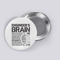 Engineers Brain Funny Process Engineer Men Engineering Gift Button