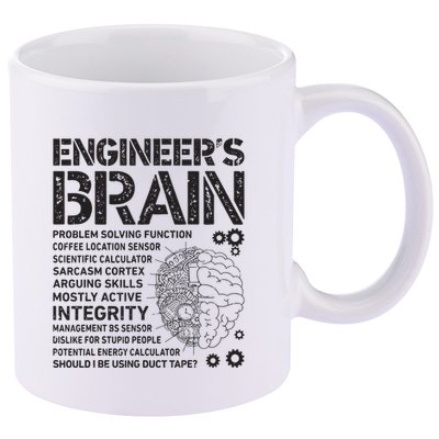 Engineers Brain Funny Process Engineer Men Engineering Gift 11oz C Handle Ceramic Mug
