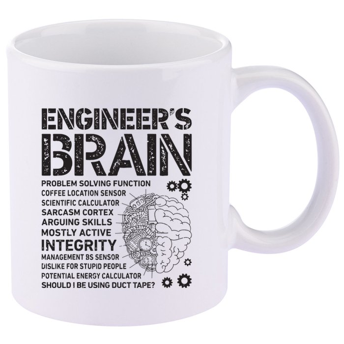 Engineers Brain Funny Process Engineer Men Engineering Gift 11oz C Handle Ceramic Mug