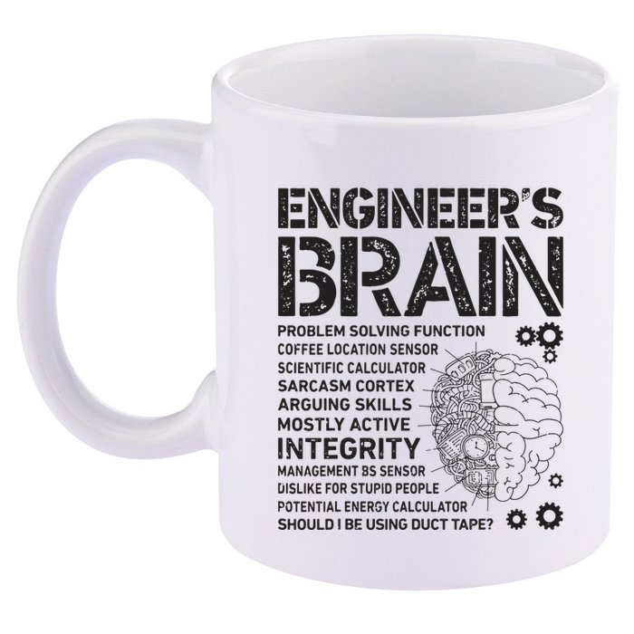 Engineers Brain Funny Process Engineer Men Engineering Gift 11oz C Handle Ceramic Mug