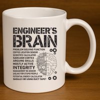 Engineers Brain Funny Process Engineer Men Engineering Gift 11oz C Handle Ceramic Mug