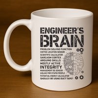 Engineers Brain Funny Process Engineer Men Engineering Gift 11oz C Handle Ceramic Mug