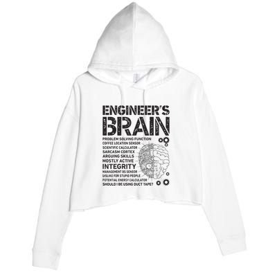 Engineers Brain Funny Process Engineer Men Engineering Gift Crop Fleece Hoodie