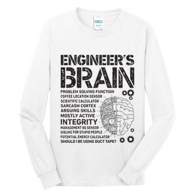 Engineers Brain Funny Process Engineer Men Engineering Gift Tall Long Sleeve T-Shirt