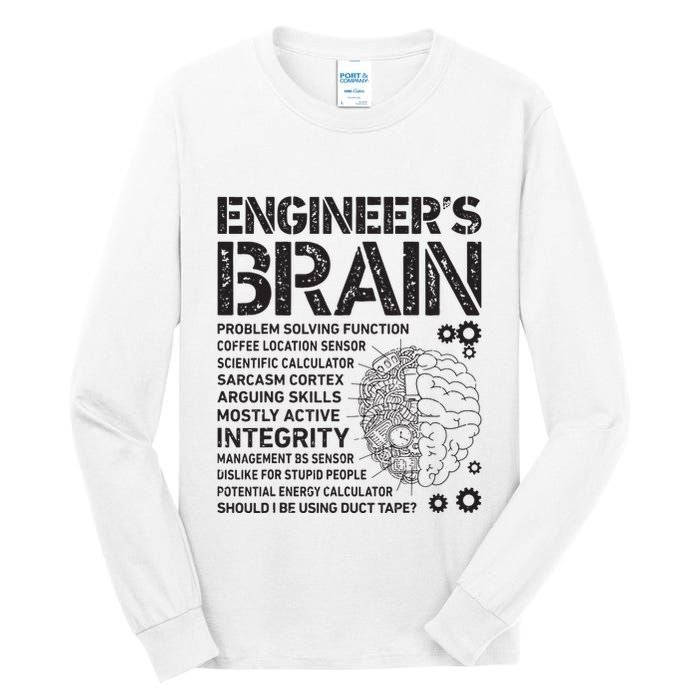 Engineers Brain Funny Process Engineer Men Engineering Gift Tall Long Sleeve T-Shirt