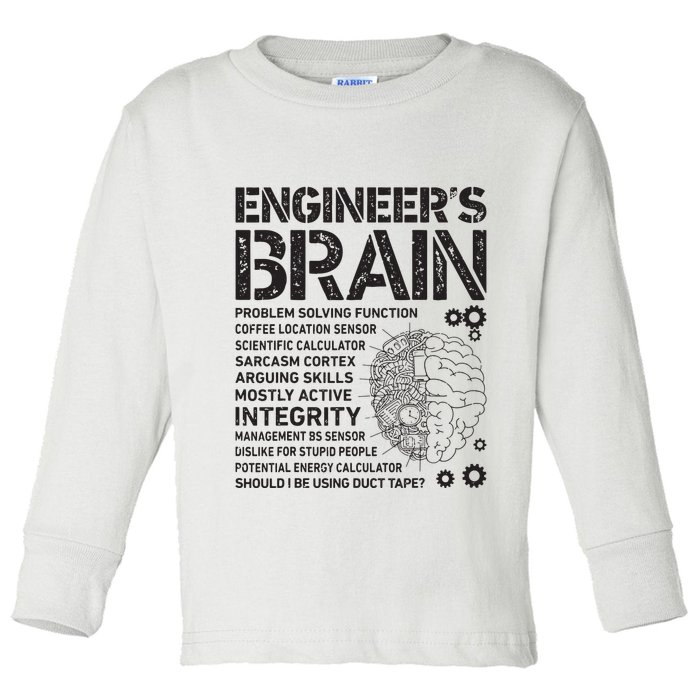 Engineers Brain Funny Process Engineer Men Engineering Gift Toddler Long Sleeve Shirt