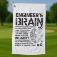 Engineers Brain Funny Process Engineer Men Engineering Gift Golf Towel