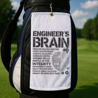 Engineers Brain Funny Process Engineer Men Engineering Gift Golf Towel