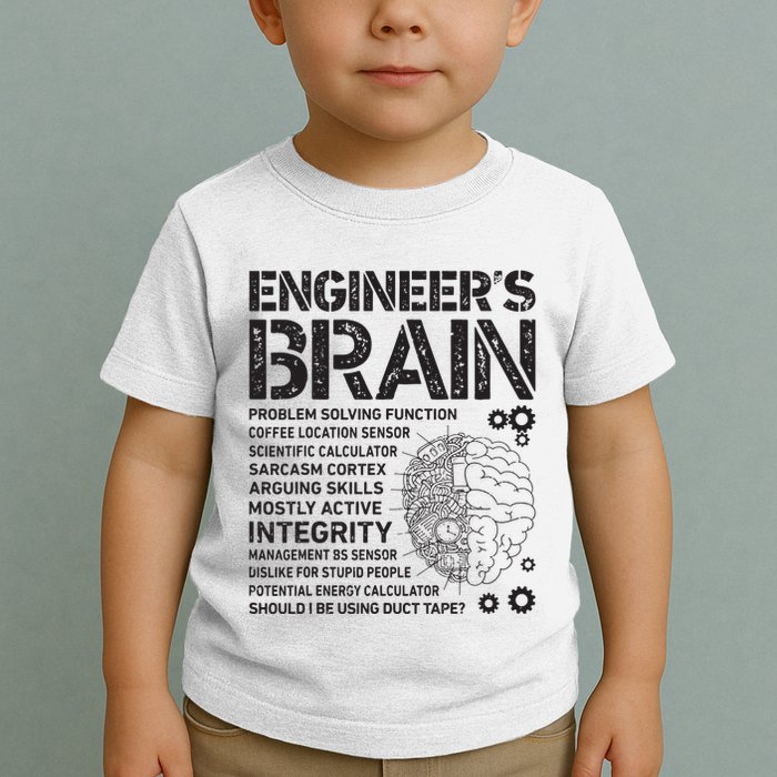 Engineers Brain Funny Process Engineer Men Engineering Gift Toddler T-Shirt