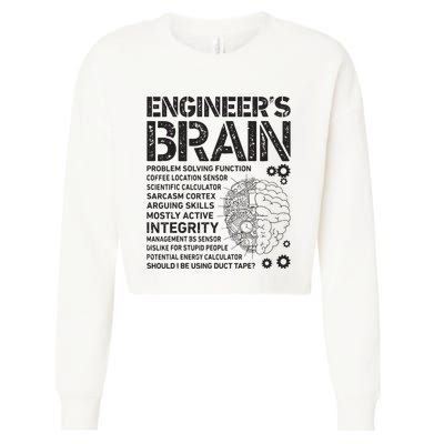 Engineers Brain Funny Process Engineer Men Engineering Gift Cropped Pullover Crew