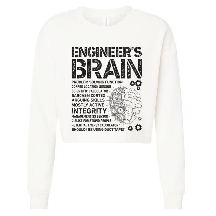 Engineers Brain Funny Process Engineer Men Engineering Gift Cropped Pullover Crew