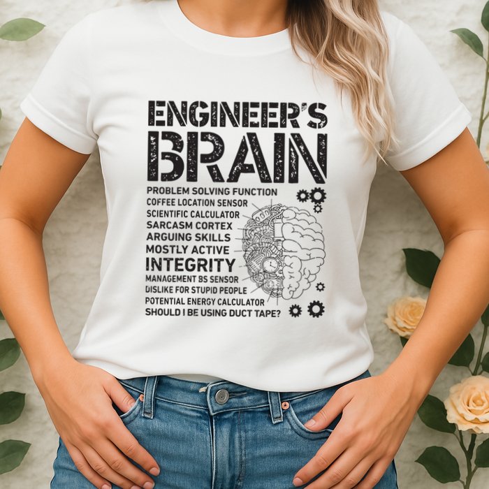 Engineers Brain Funny Process Engineer Men Engineering Gift Womens T-Shirt