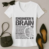 Engineers Brain Funny Process Engineer Men Engineering Gift Women's V-Neck T-Shirt