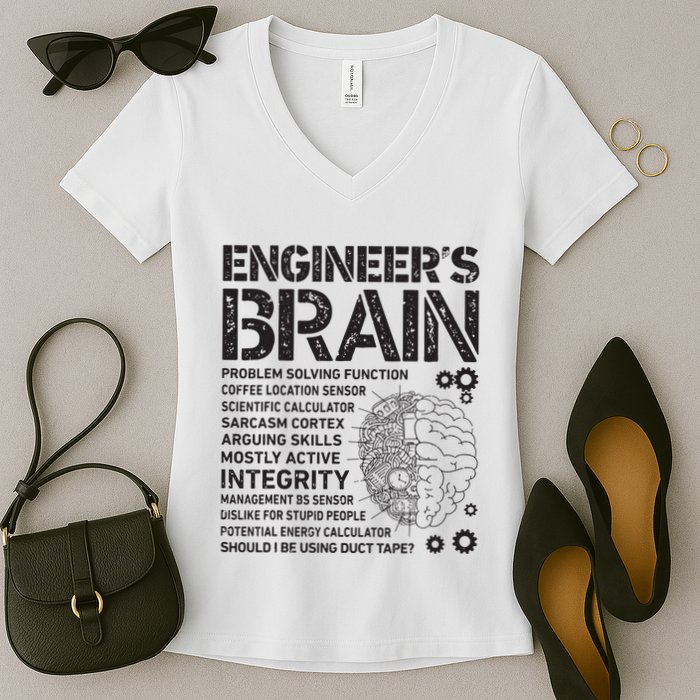 Engineers Brain Funny Process Engineer Men Engineering Gift Women's V-Neck T-Shirt