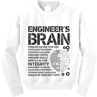 Engineers Brain Funny Process Engineer Men Engineering Gift Kids Sweatshirt