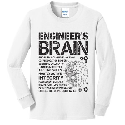 Engineers Brain Funny Process Engineer Men Engineering Gift Kids Long Sleeve Shirt