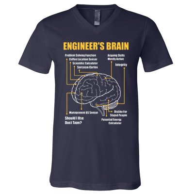 Engineers Brain Funny Sarcastic Engineering Gift V-Neck T-Shirt