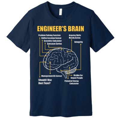 Engineers Brain Funny Sarcastic Engineering Gift Premium T-Shirt