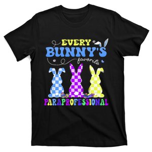 Every BunnyS Favorite Paraprofessional Groovy Easter Rabbit T-Shirt