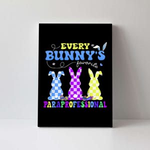 Every BunnyS Favorite Paraprofessional Groovy Easter Rabbit Canvas