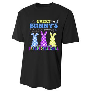 Every BunnyS Favorite Paraprofessional Groovy Easter Rabbit Performance Sprint T-Shirt