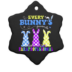 Every BunnyS Favorite Paraprofessional Groovy Easter Rabbit Ceramic Star Ornament