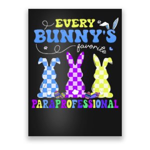 Every BunnyS Favorite Paraprofessional Groovy Easter Rabbit Poster