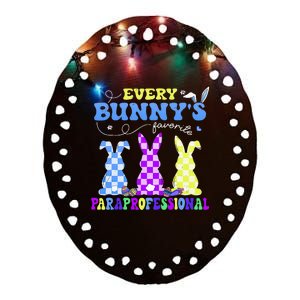 Every BunnyS Favorite Paraprofessional Groovy Easter Rabbit Ceramic Oval Ornament