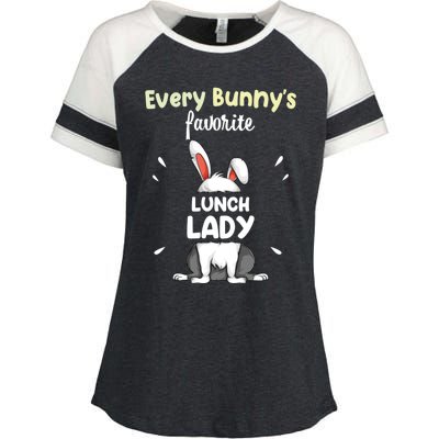 Every Bunny Favorite Lunch Lady Easter Day Funny Gift Enza Ladies Jersey Colorblock Tee