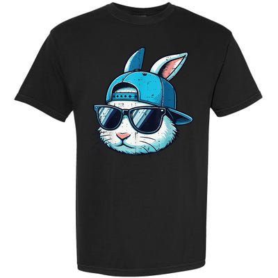 Easter Bunny Face Baseball Cap Sunglasses Rabbit Garment-Dyed Heavyweight T-Shirt