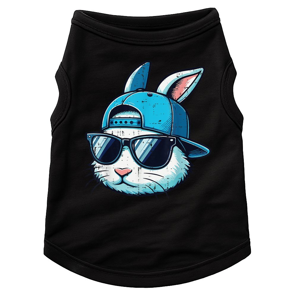 Easter Bunny Face Baseball Cap Sunglasses Rabbit Doggie Tank