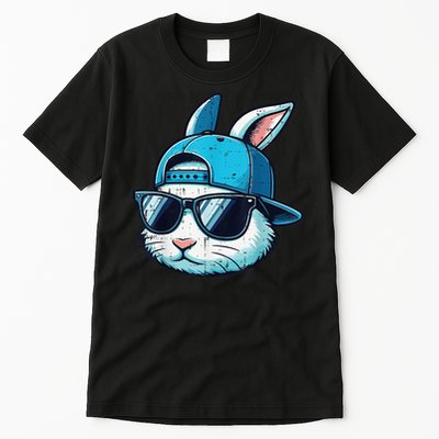 Easter Bunny Face Baseball Cap Sunglasses Rabbit Tall T-Shirt