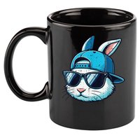 Easter Bunny Face Baseball Cap Sunglasses Rabbit 11oz C Handle Ceramic Mug