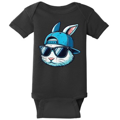 Easter Bunny Face Baseball Cap Sunglasses Rabbit Baby Bodysuit