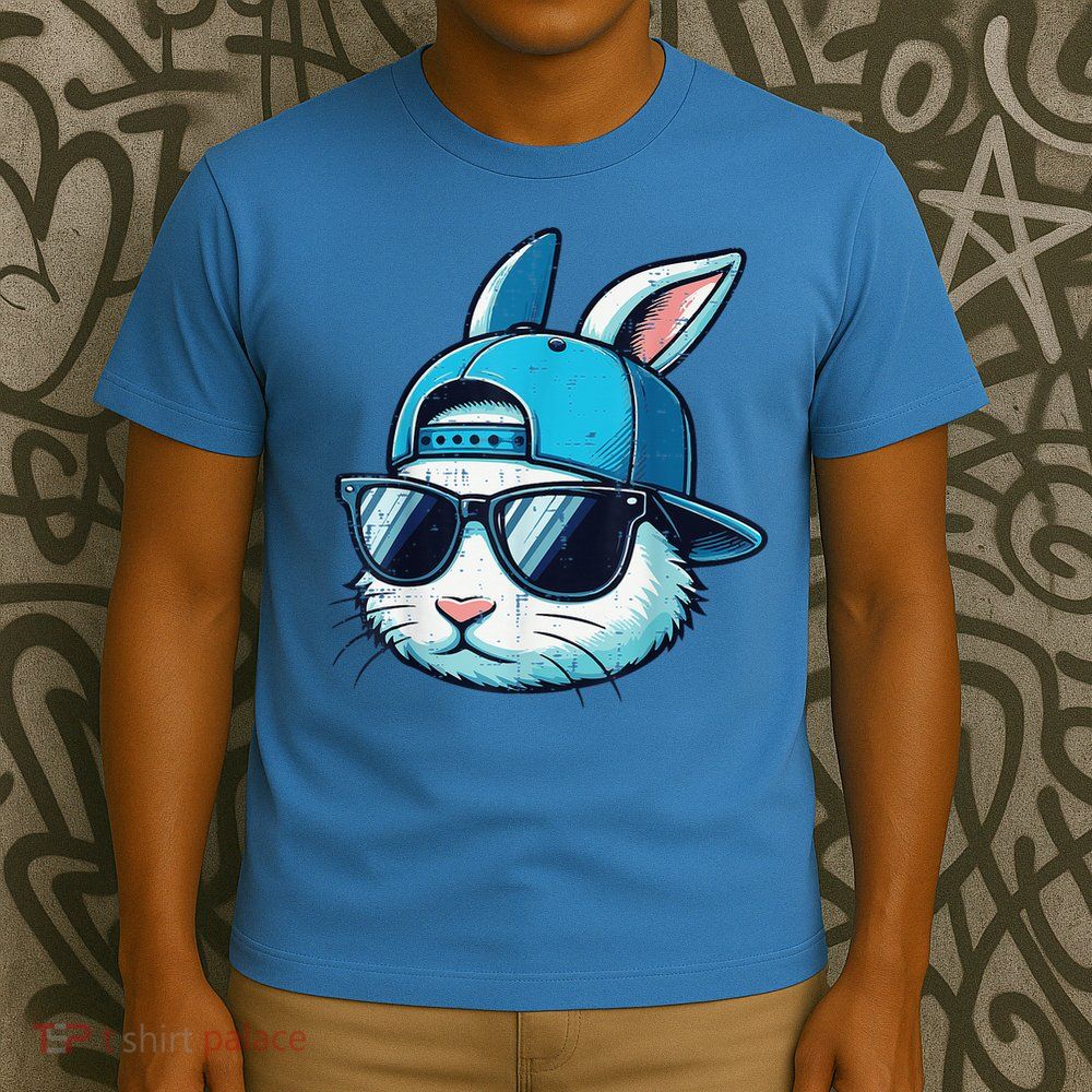 Easter Bunny Face Baseball Cap Sunglasses Rabbit T-Shirt